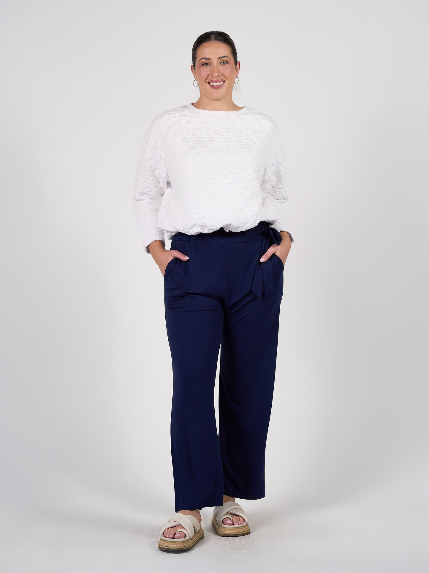 Tyler Bamboo Paperbag Pant - Navy