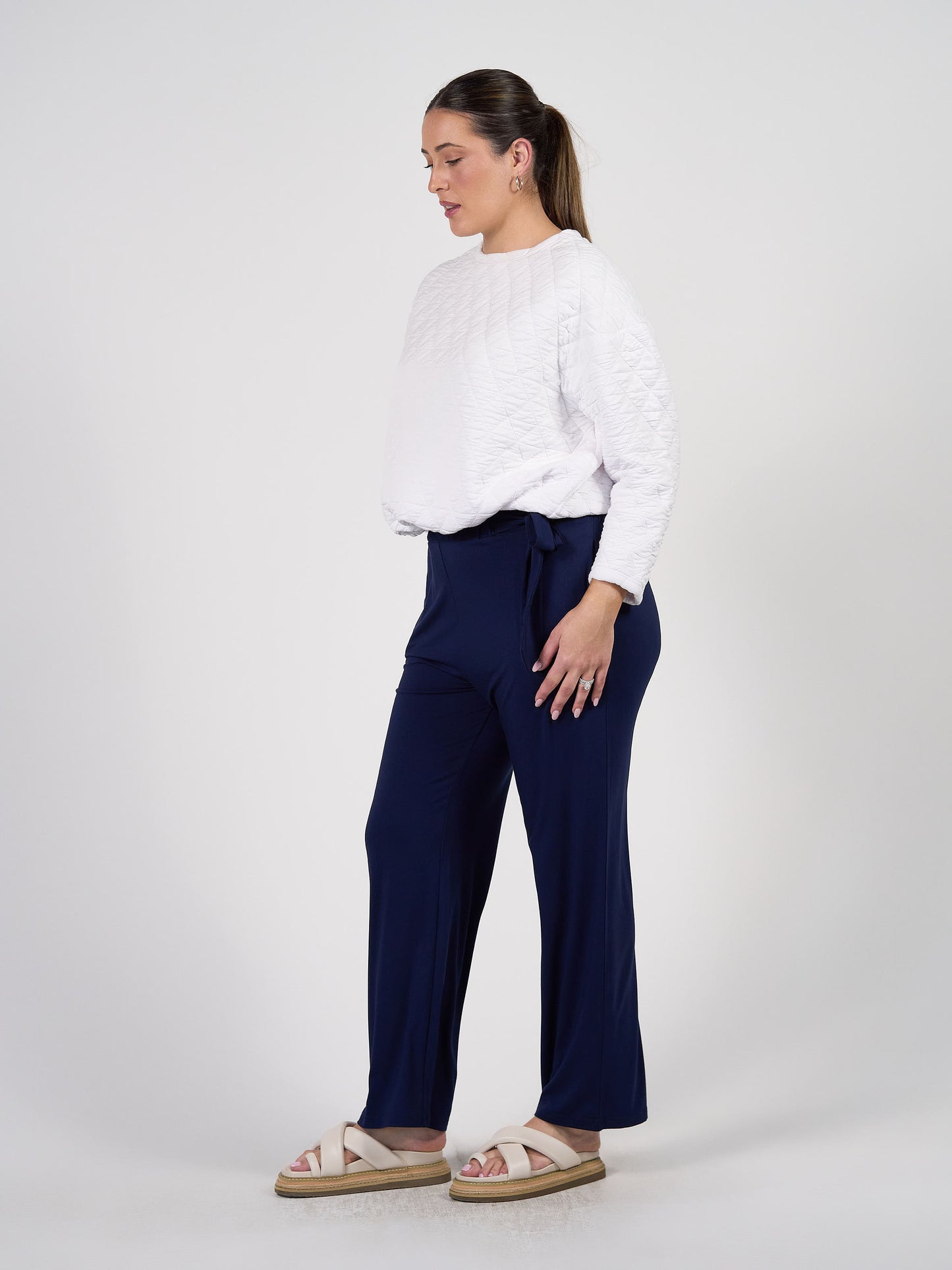 Tyler Bamboo Paperbag Pant - Navy