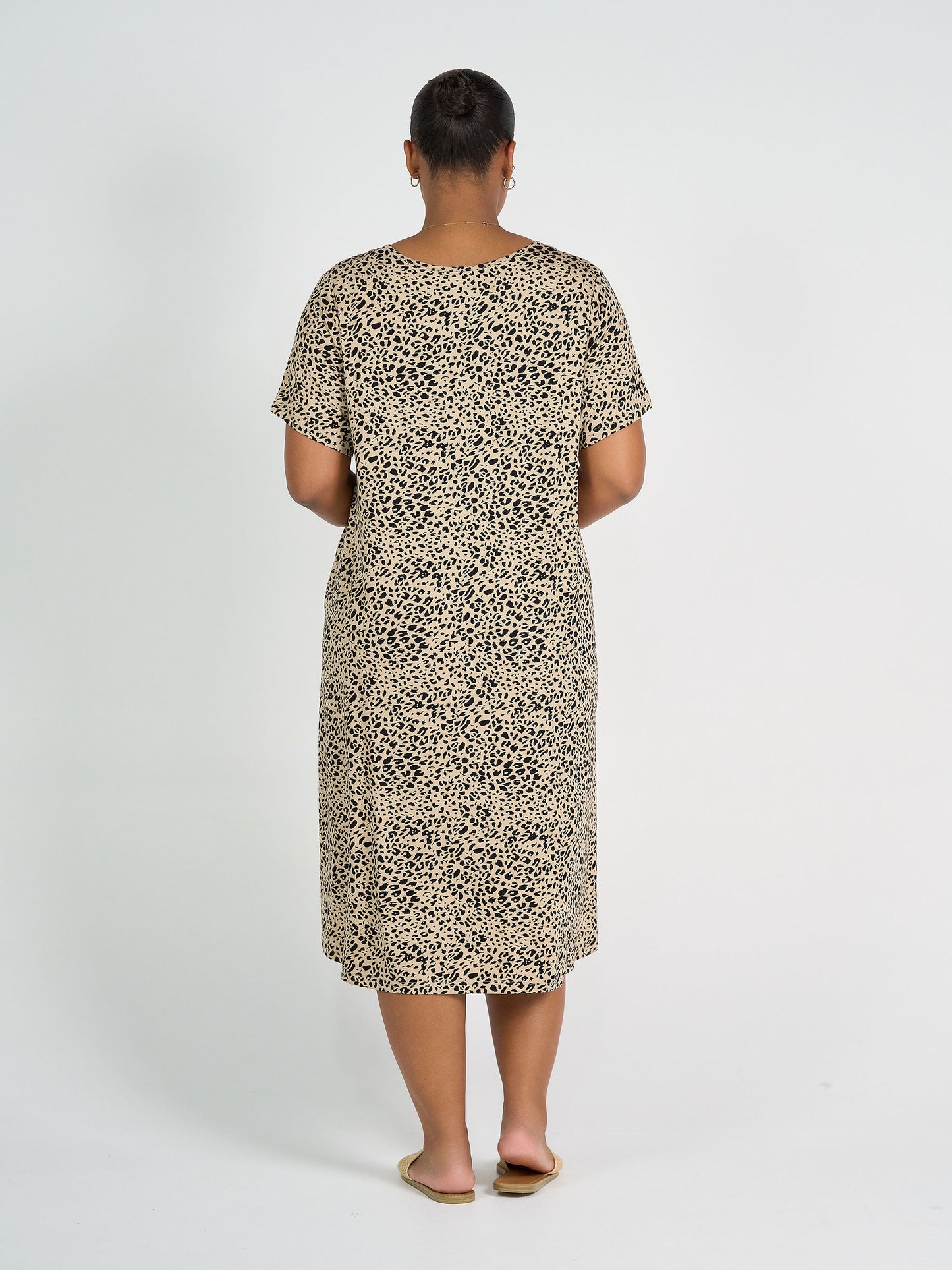Sade Bamboo Midi Dress - Brown Leopard