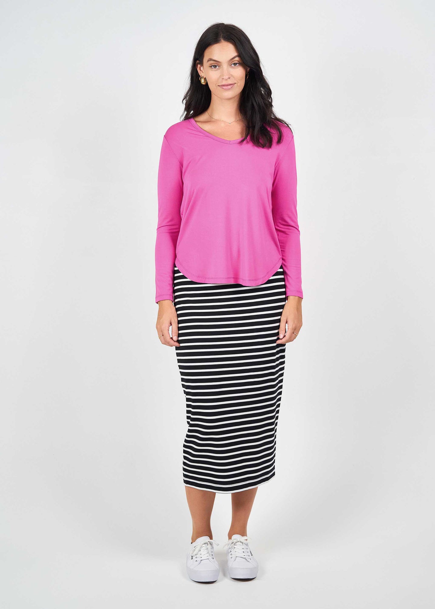 Sia V Neck Bamboo Longsleeve Top
