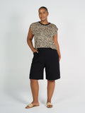Simone Wide Leg Bamboo Shorts - Black