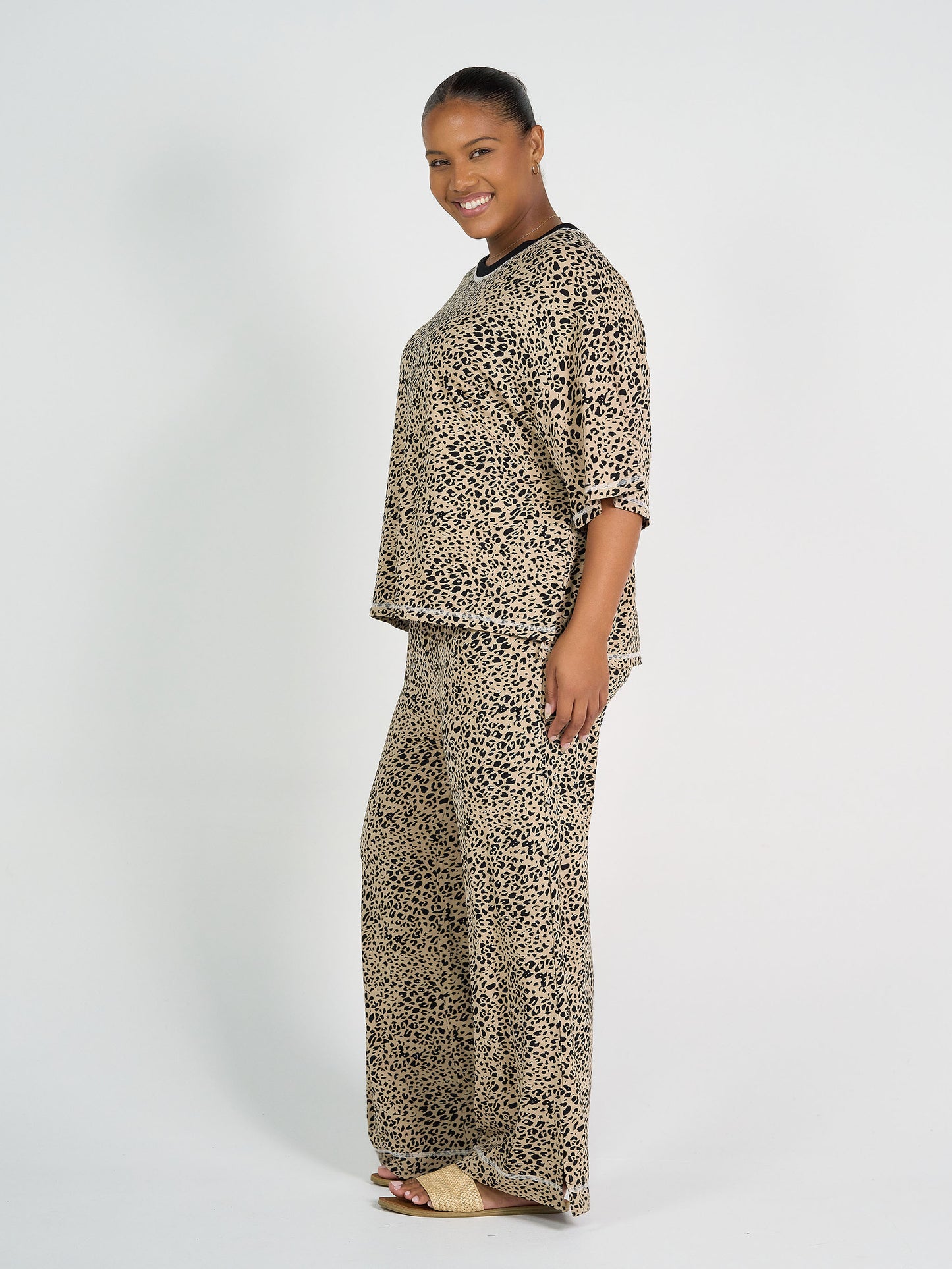 Spears Bamboo T-Shirt - Brown Leopard