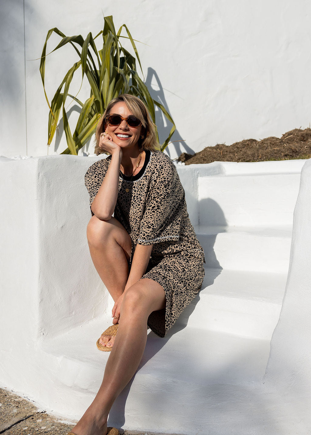 Spears Bamboo T-Shirt - Brown Leopard