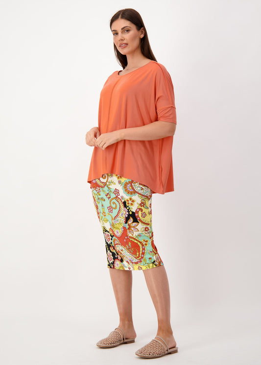 Stella Oversized Bamboo Slouch T-Shirt - Coral