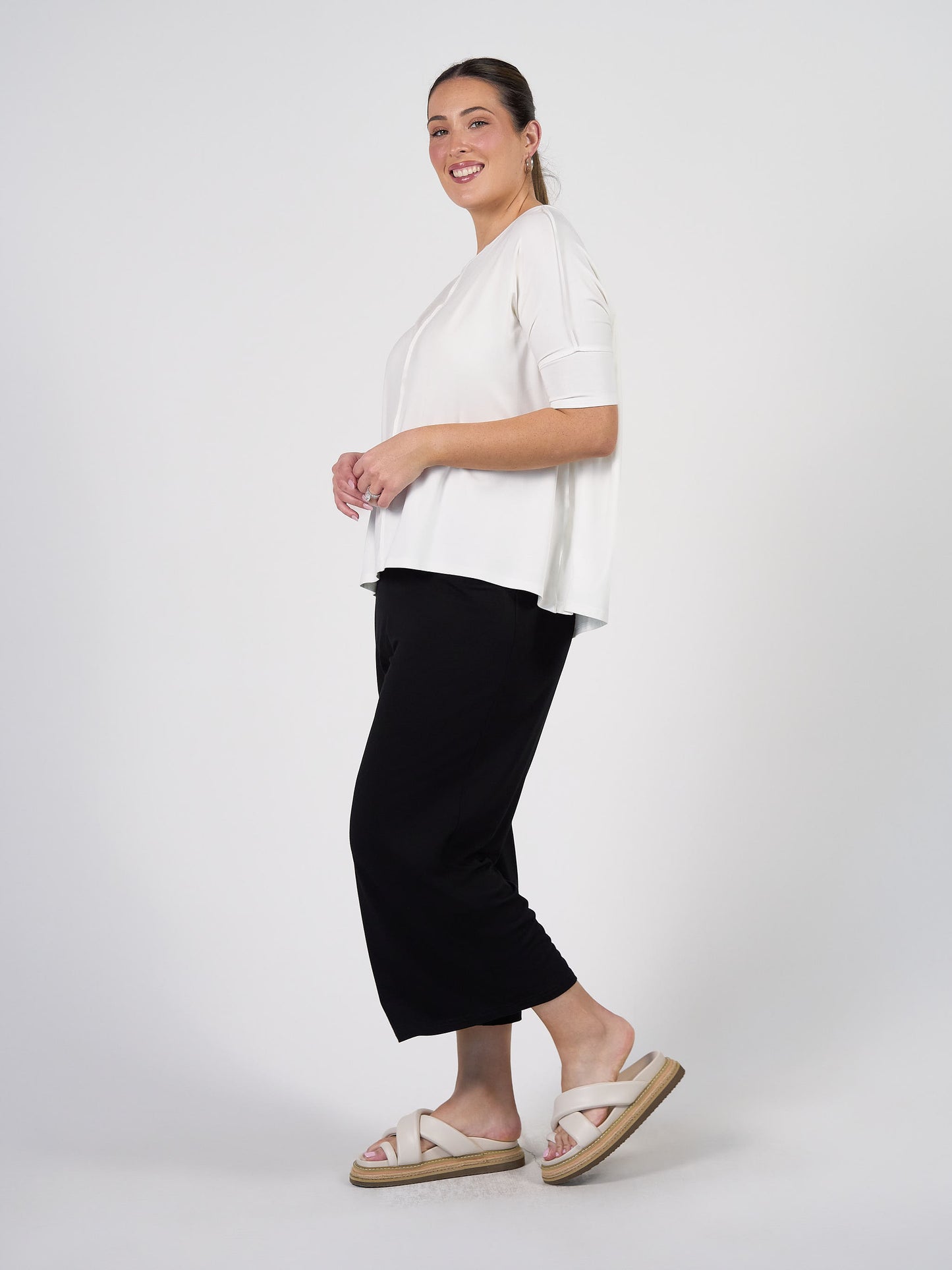 Stella Oversized Bamboo Slouch T-Shirt - White