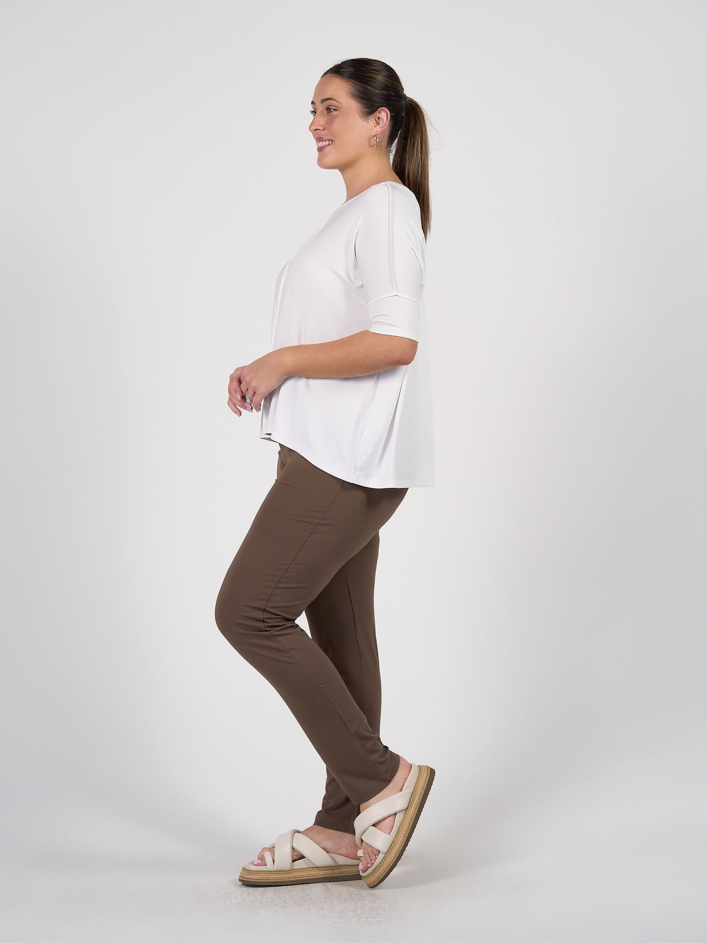 Stella Oversized Bamboo Slouch T-Shirt - Cream