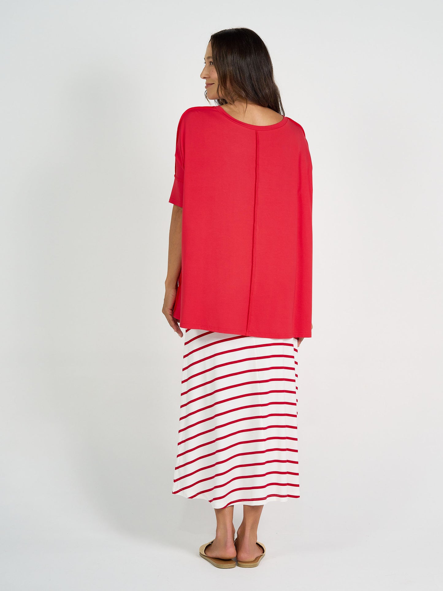 Stella Oversized Bamboo Slouch T-Shirt - Lipstick