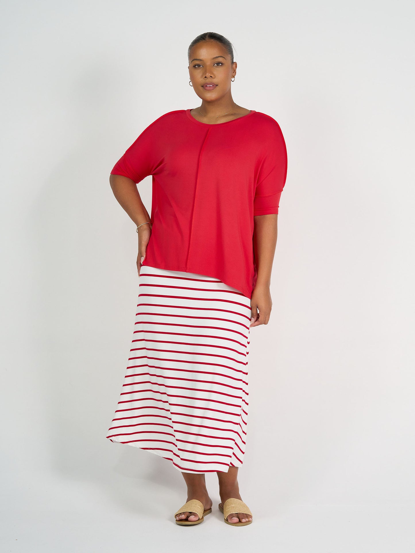 Stella Oversized Bamboo Slouch T-Shirt - Lipstick