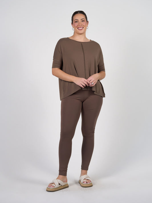 Luxe Bamboo Full-Length Legging - Chocolate