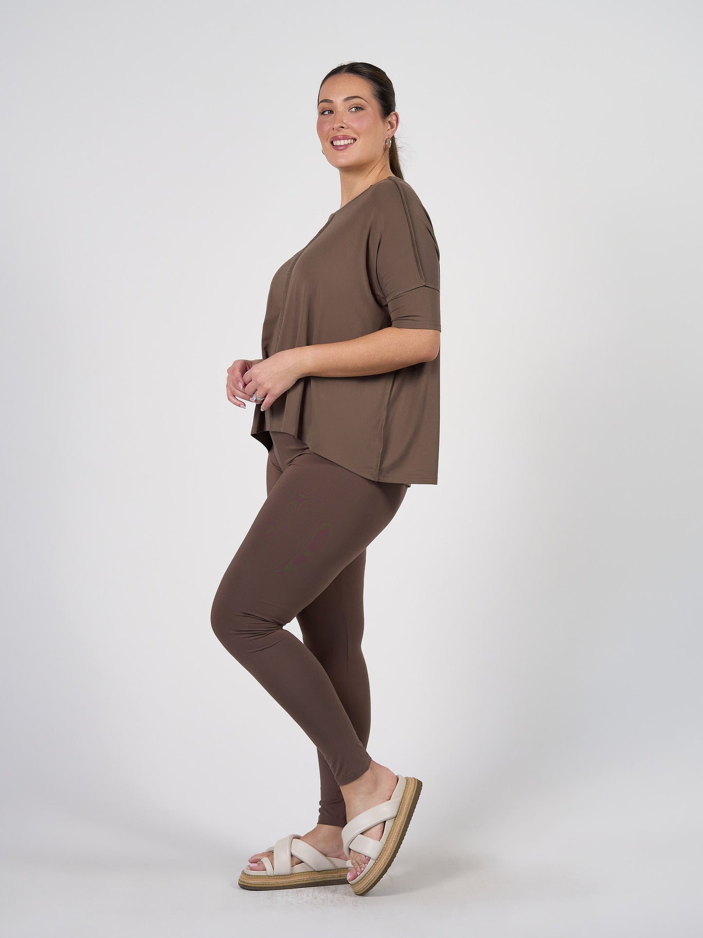 Luxe Bamboo Full-Length Legging - Chocolate