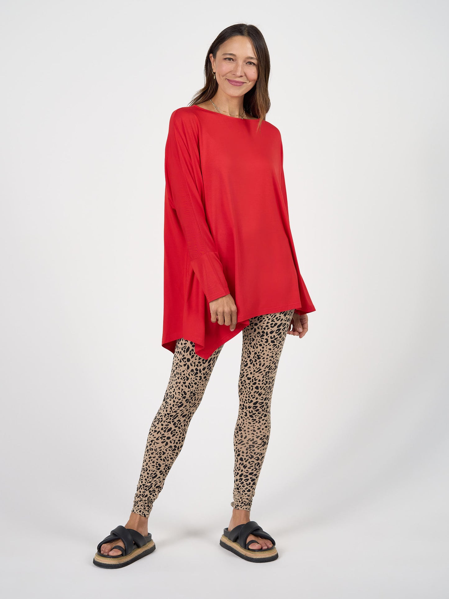Luxe Bamboo Full-Length Legging - Brown Leopard