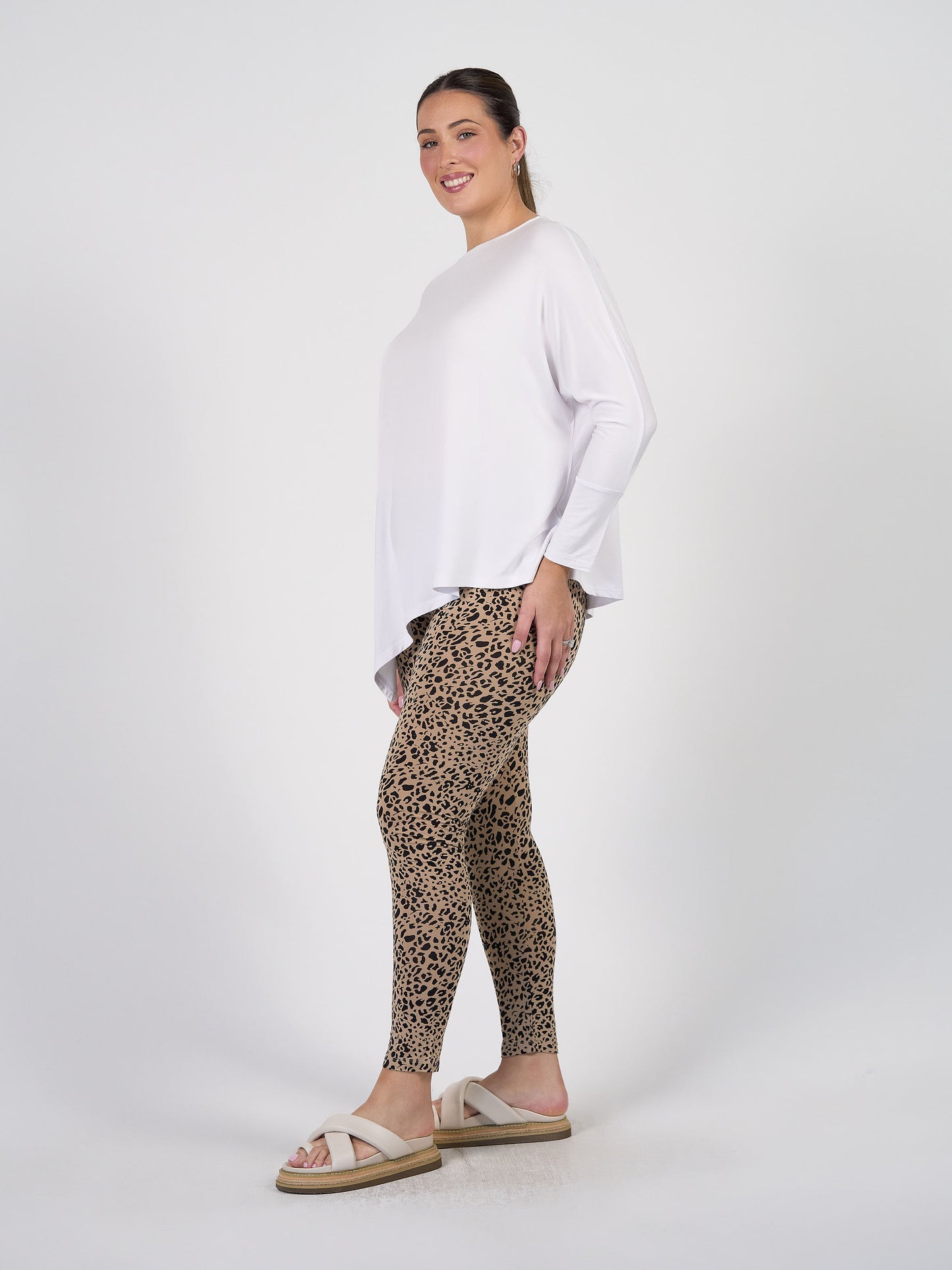 Luxe Bamboo Full-Length Legging - Brown Leopard