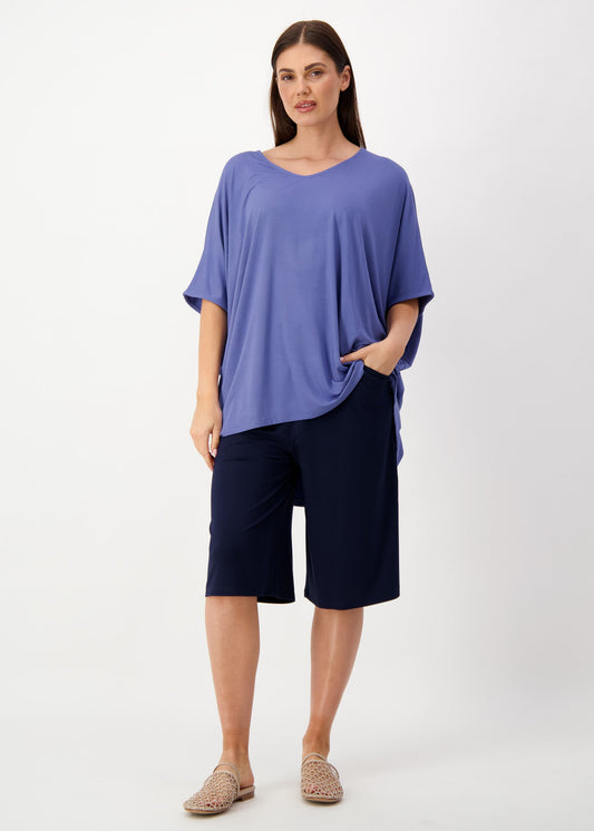 Tavera Oversized Bamboo Top - Marlin Blue