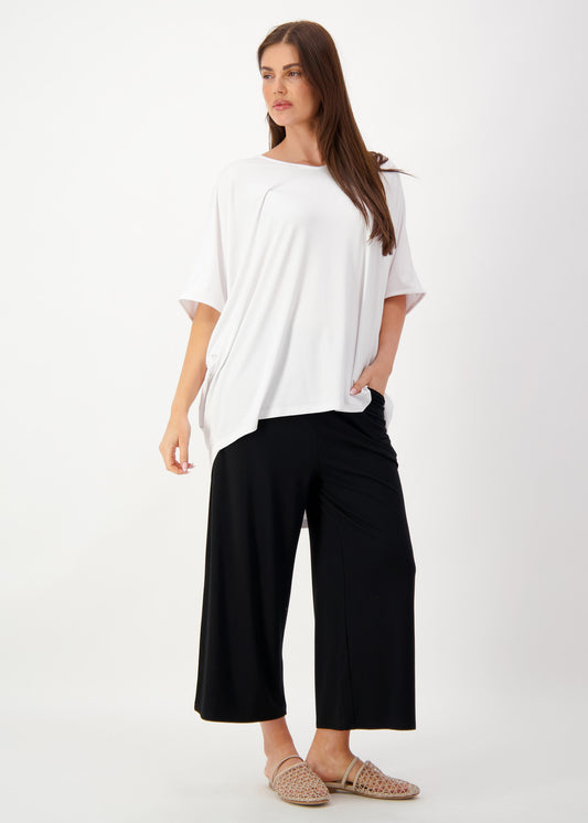 Lou Lou Australia Tavera Oversized Bamboo Top in white.