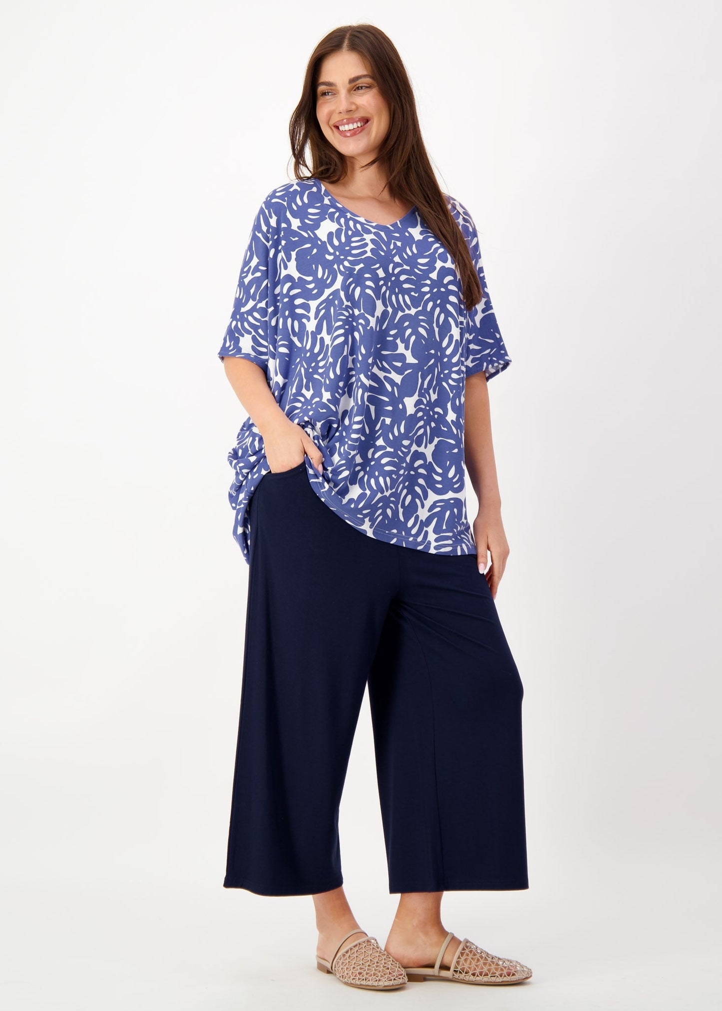 Tavera Oversized Bamboo Top - Palm Leaf