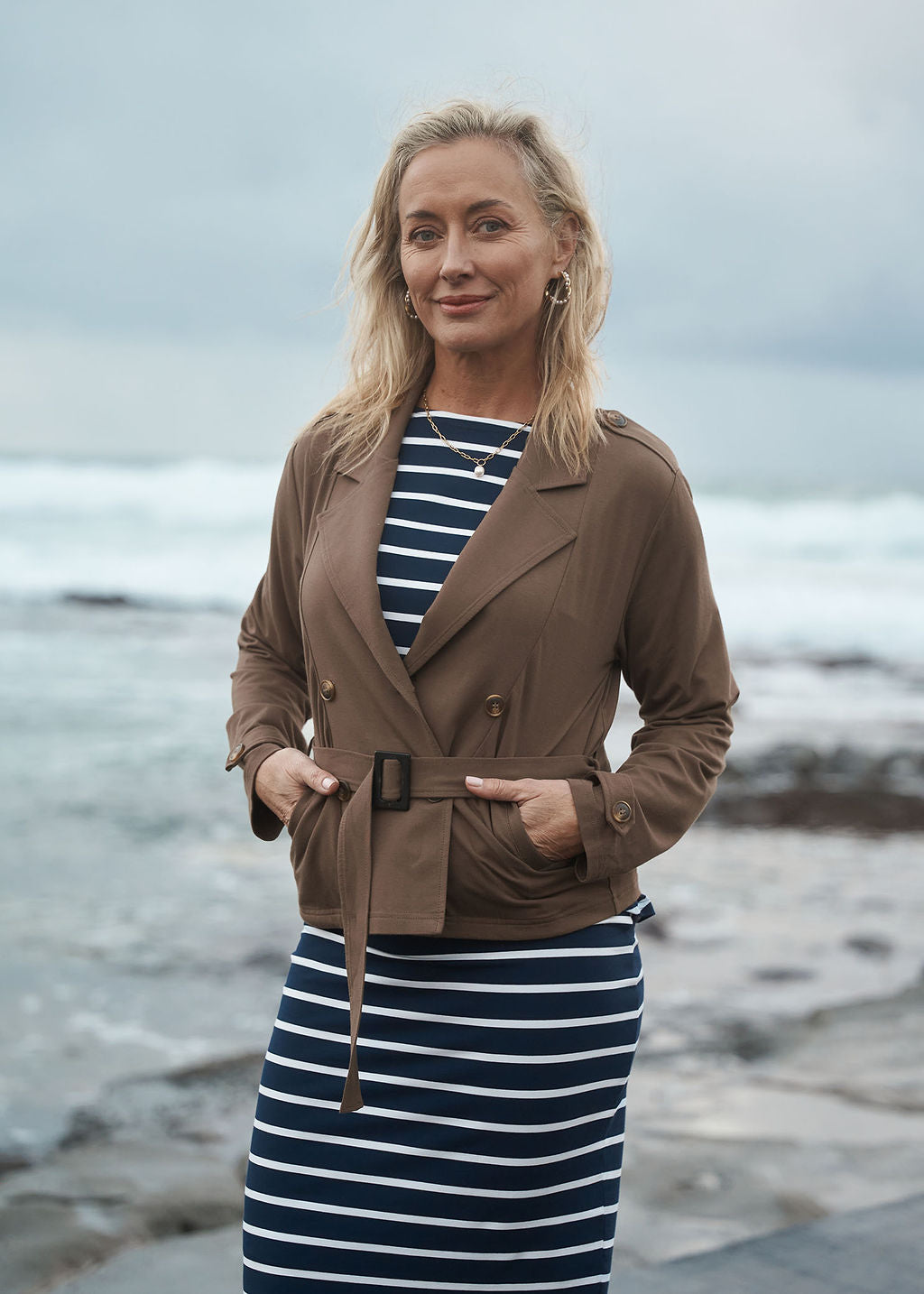 Sofie Cropped Bamboo Trench Coat