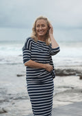 Camila Bamboo Top - Navy Stripe