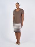 Veronica Bamboo V-Neck T-Shirt - Chocolate