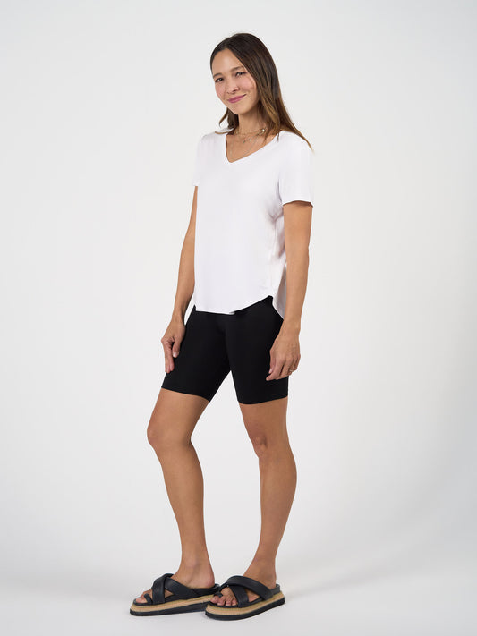 Veronica Bamboo V-Neck T-Shirt - White