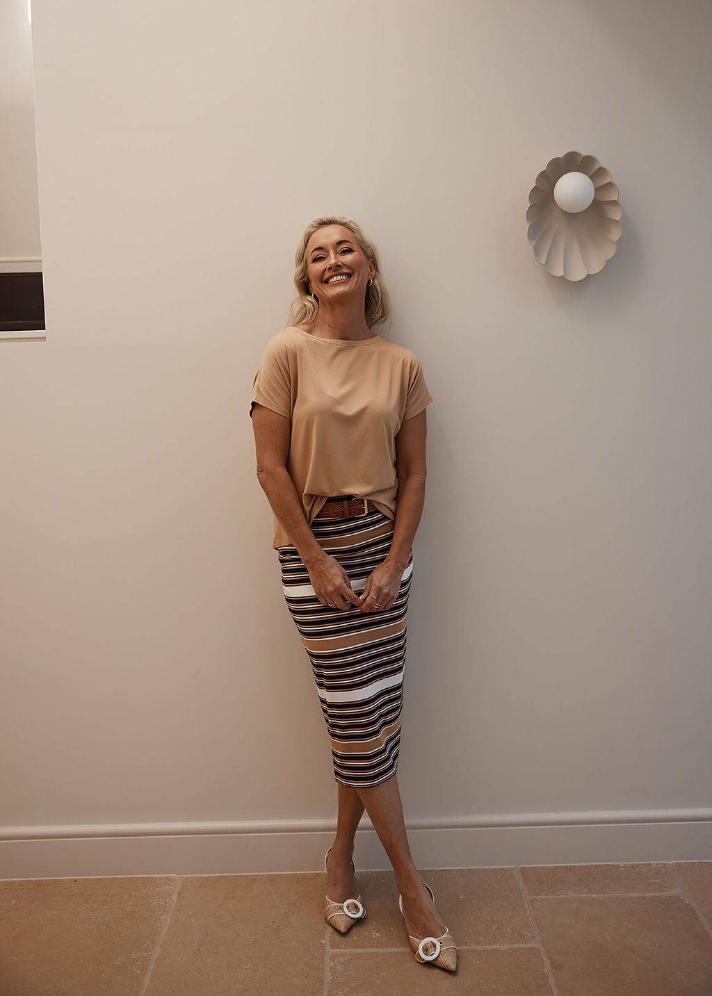 Wilde Bamboo Box Fit Tee - Tan