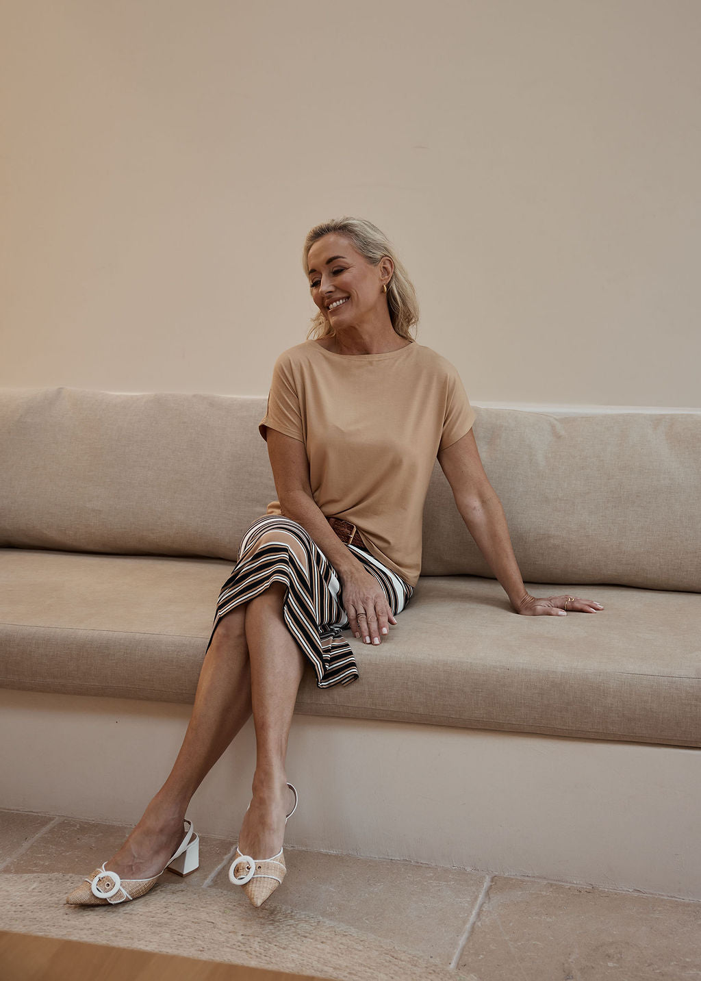 Wilde Bamboo Box Fit Tee - Tan
