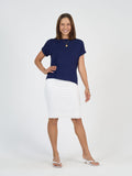 Wilde Bamboo Box Fit Tee - Navy