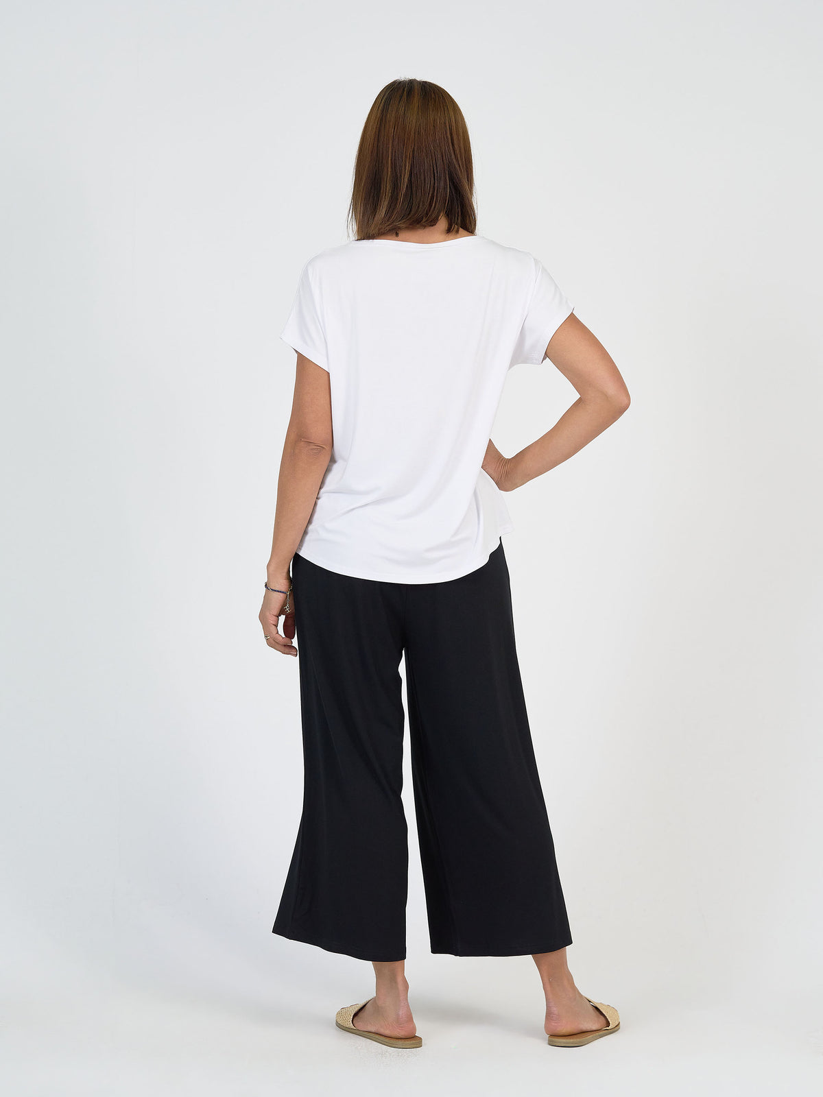 Lou Lou Australia Wilde Bamboo Box Fit Tee in white.