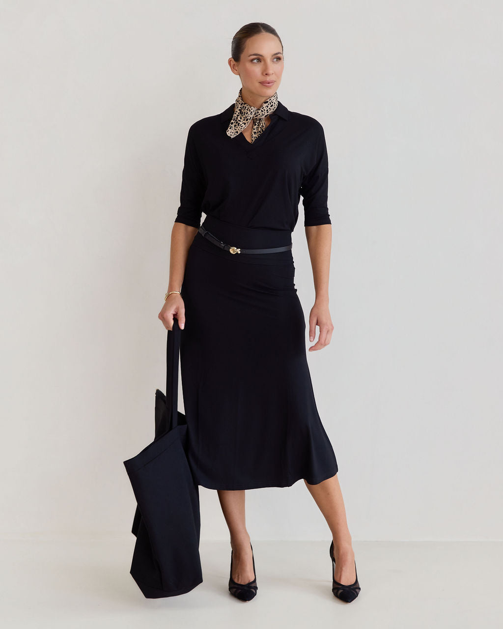 Jackson Bamboo Maxi Skirt - Black