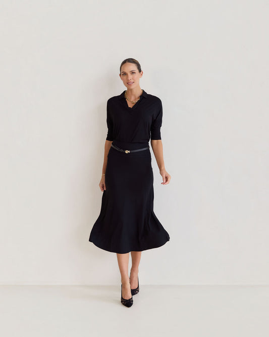 Jackson Bamboo Maxi Skirt - Black