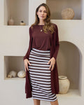 Quatro Cashmere/Bamboo Duster Jacket - Burgundy