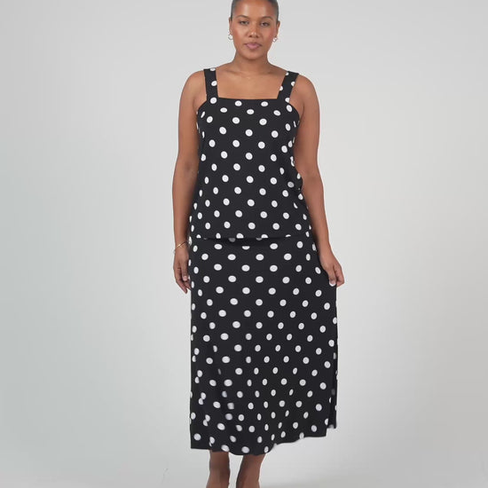 Lou Lou australia Black and white polka dot top and maxi skirt