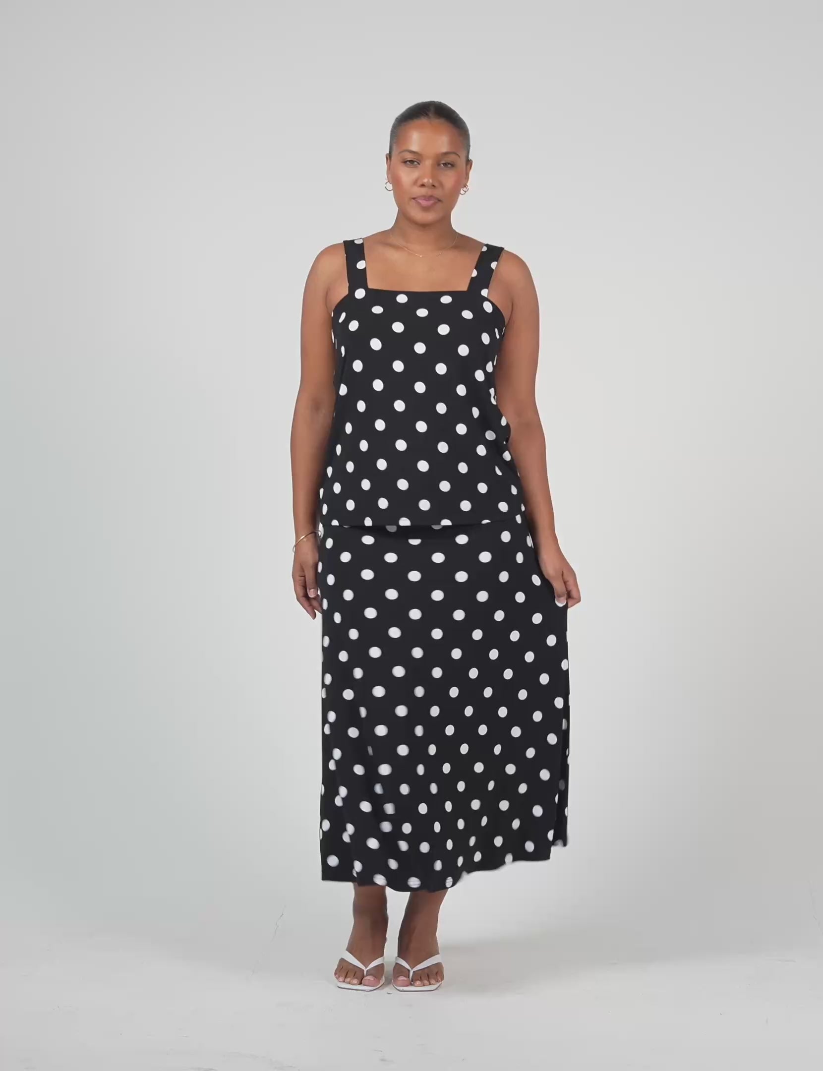 Lou Lou australia Black and white polka dot top and maxi skirt