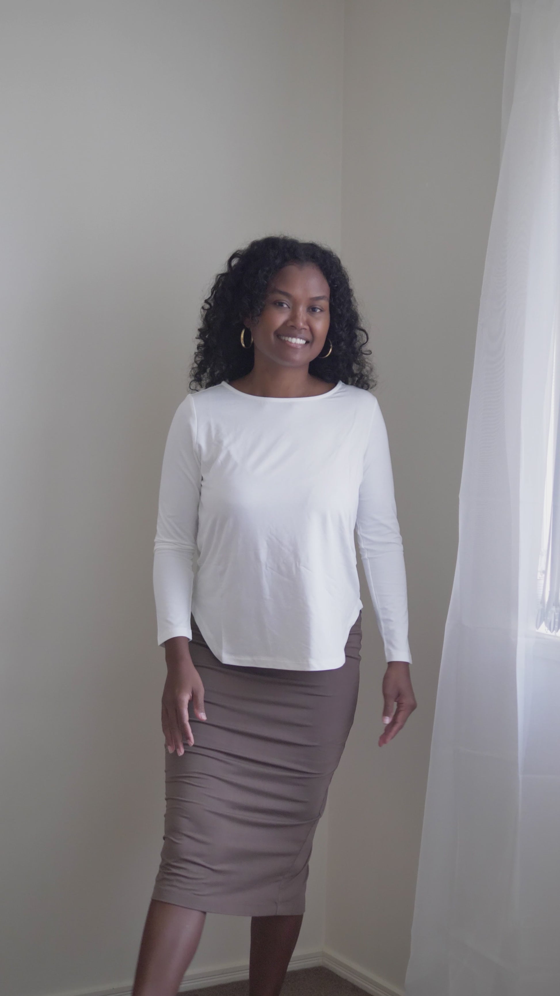 @melanesian.mumma in lou lou australia bamboo long sleeve top and bamboo cardigan