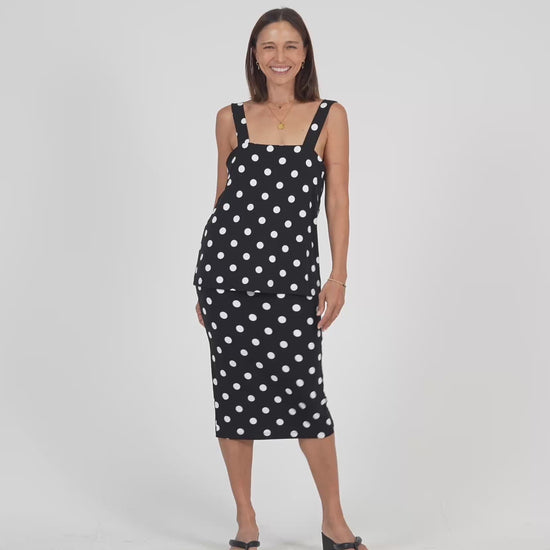 Lou Lou australia Black and white polka dot top and Tube skirt