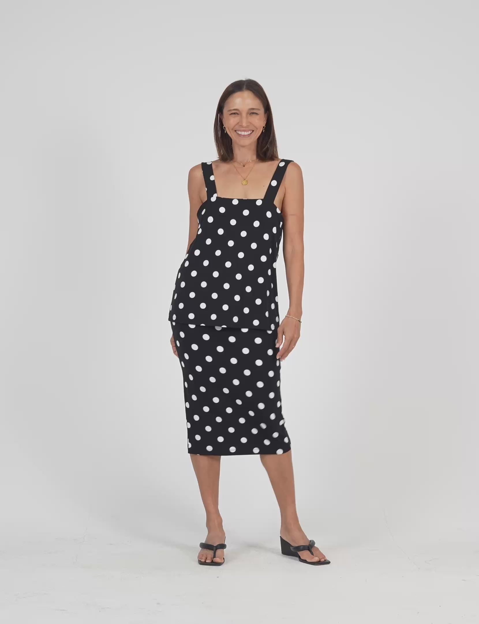 Lou Lou australia Black and white polka dot top and Tube skirt