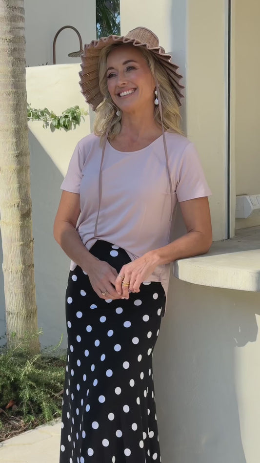 Jackson Bamboo Maxi Skirt - Polka Dot