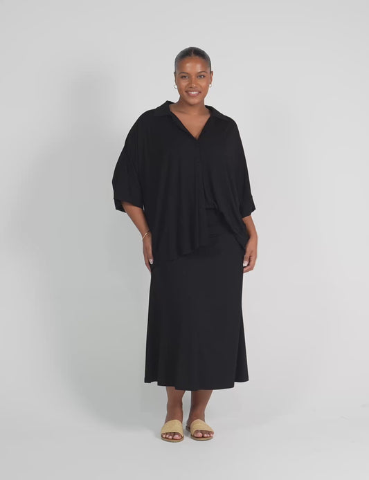 Alanis 3/4 Sleeve Collared Bamboo Shirt