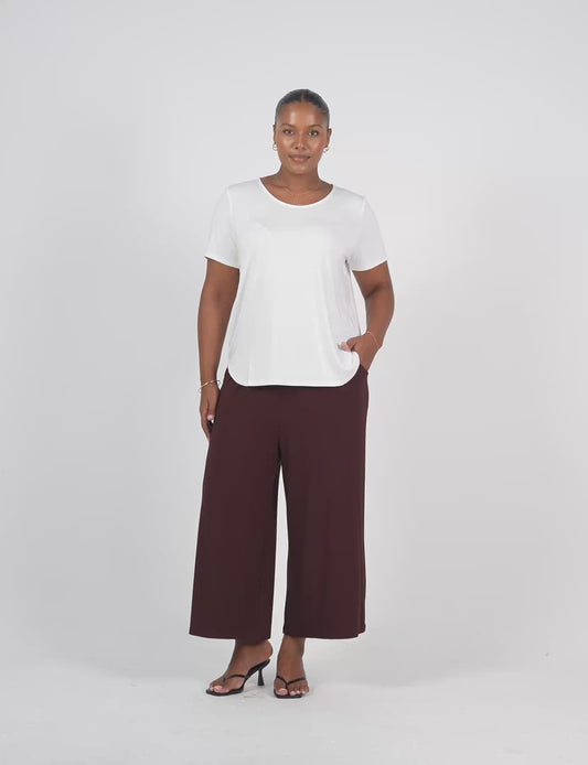 Janis Short Sleeve Bamboo T-Shirt - Cream