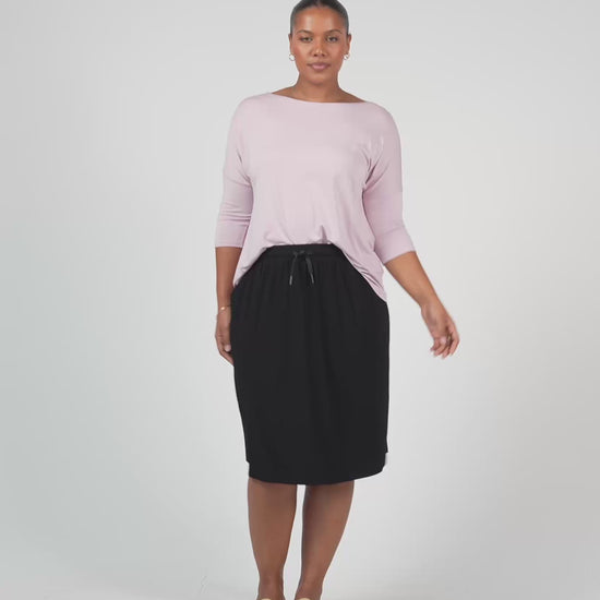 Lou Lou Australia Lilac top with Black skirt