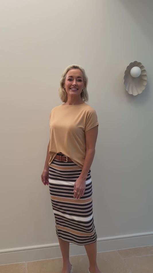 Wilde Bamboo Box Fit Tee - Tan