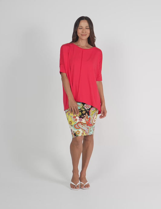 Stella Oversized Bamboo Slouch T-Shirt - Lipstick